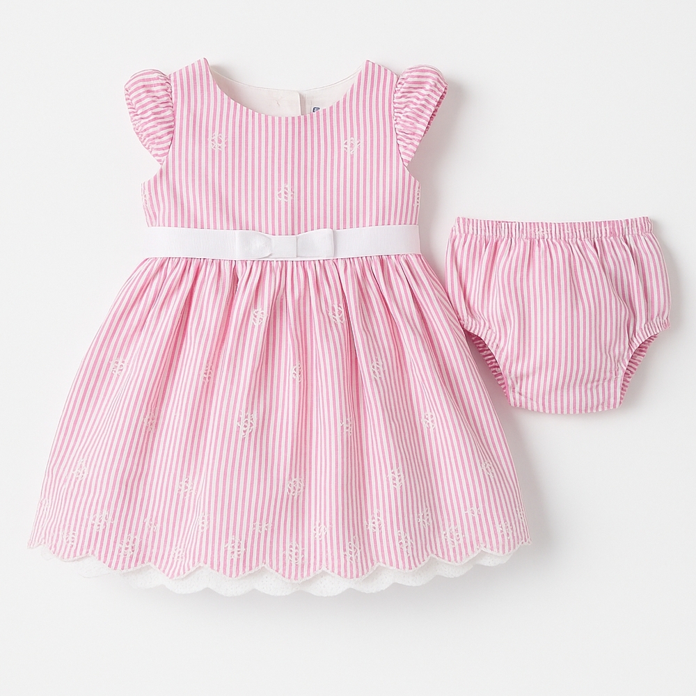 Rare Editions Pink Striped Formal Dress